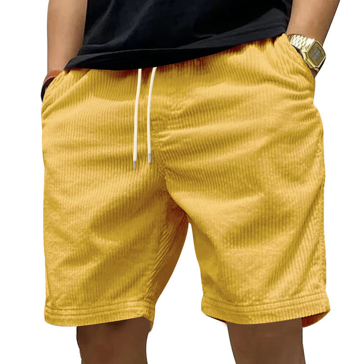 Herre afslappede cordshorts med elastisk linning og moderne stiklommer Stilla