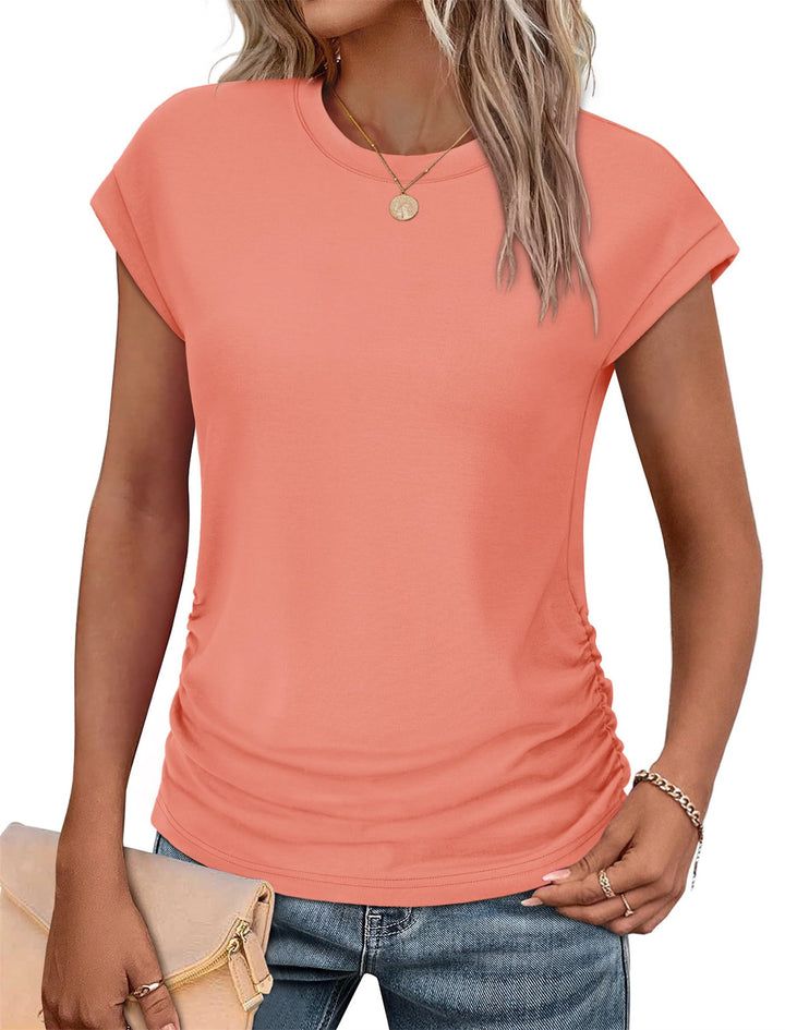 Dame afslappet T-shirt med rynke Stilla