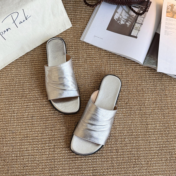 Femme Luxe Slide-sandaler med struktureret overdel Stilla