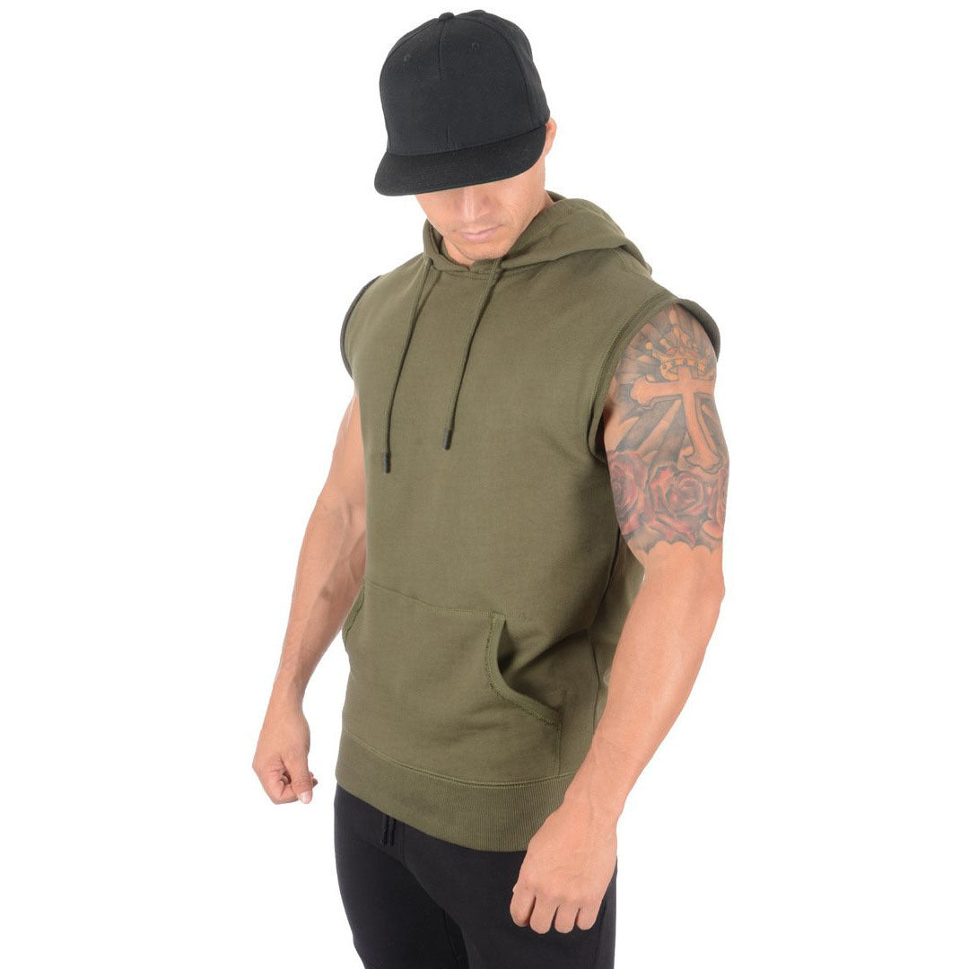 Herre ærmeløs Fitness Hoodie Stilla