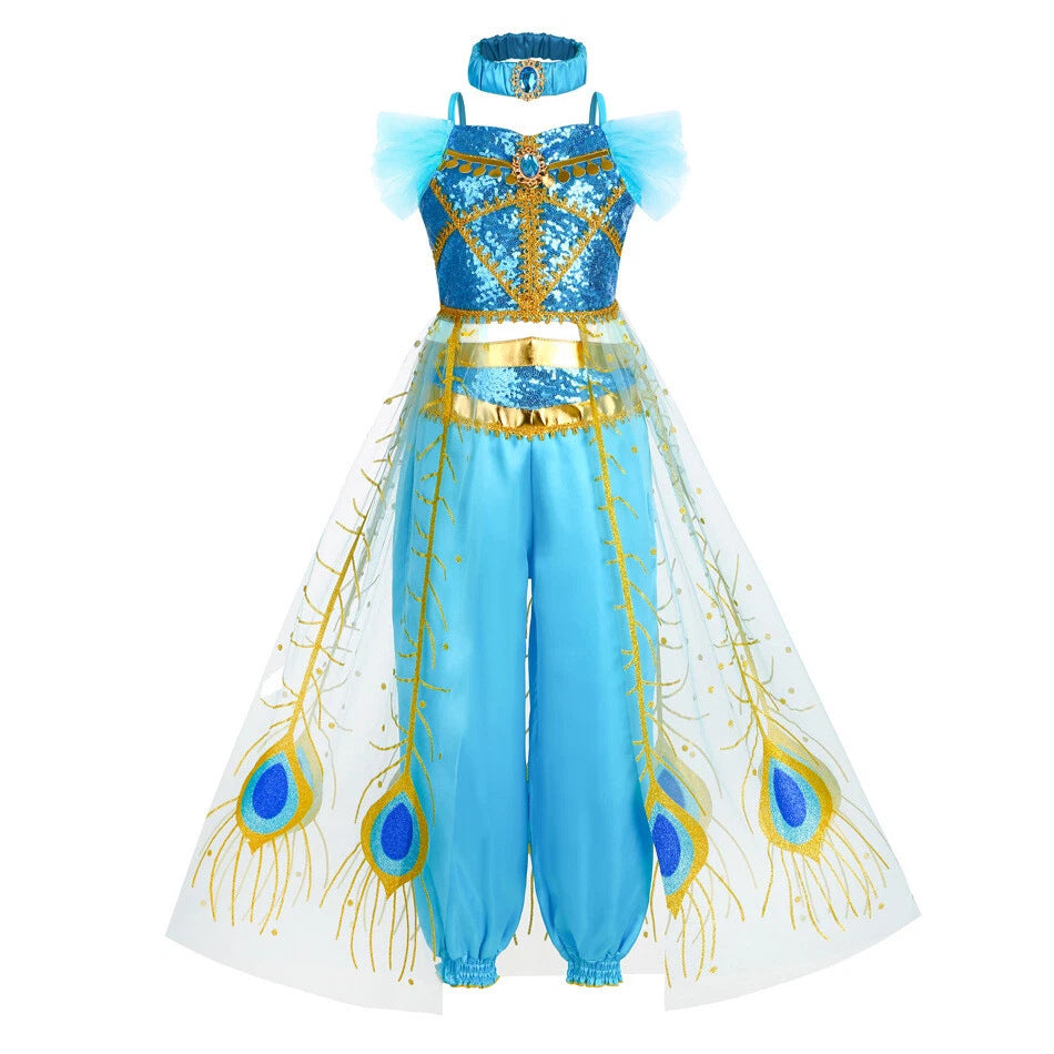Dame prinsessekostume med glitrende detaljer og funklende tyl Skovae