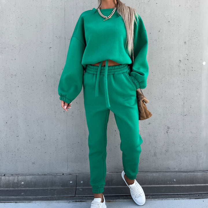 Stilla | Moderigtigt ensfarvet sweatshirt casual sæt