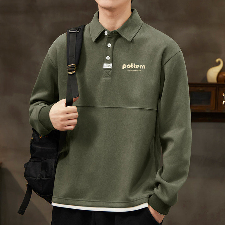 Herrer Casual Vintage-inspireret Sweatshirt med knaplukning Stilla
