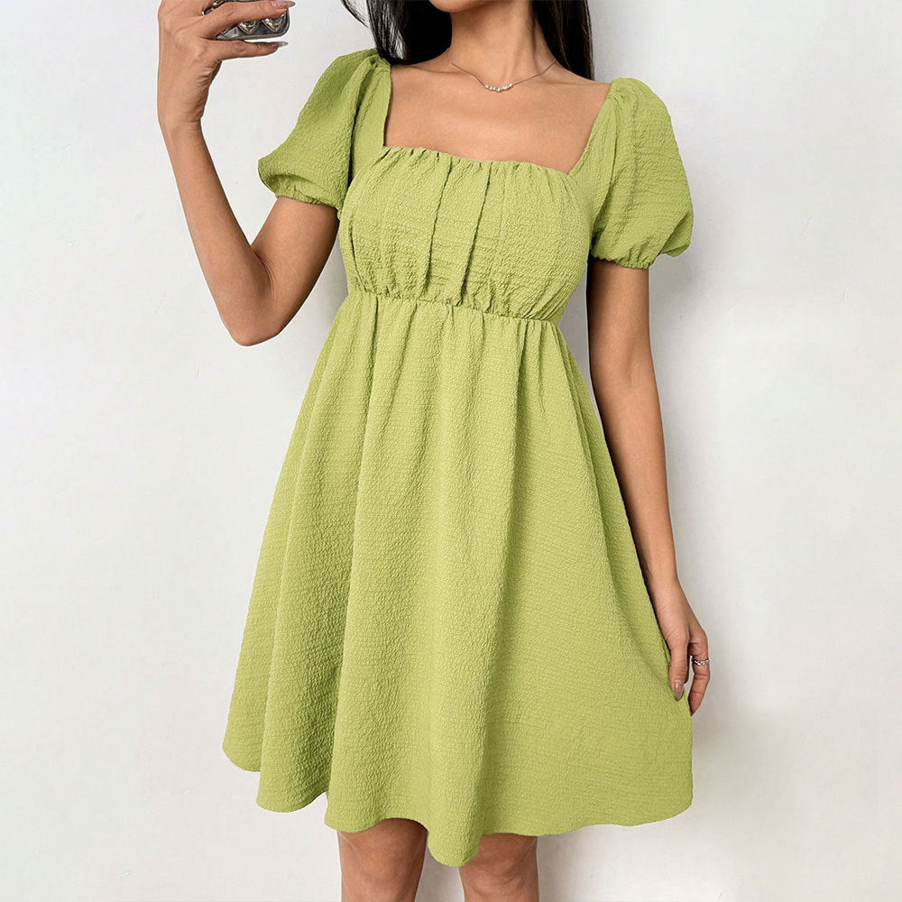 Kvinders Off-Shoulder Sommerkjole med Puffy Ærmer og Side Slid Stilla