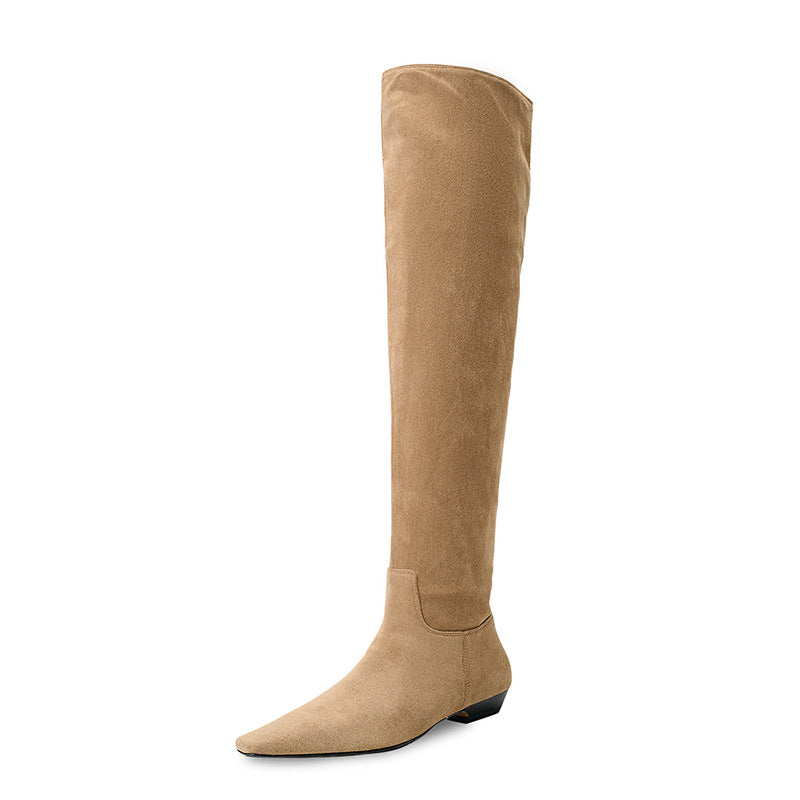 Femme Over-the-Knee Nubuck Slouchy Støvler med spids tå Stilla
