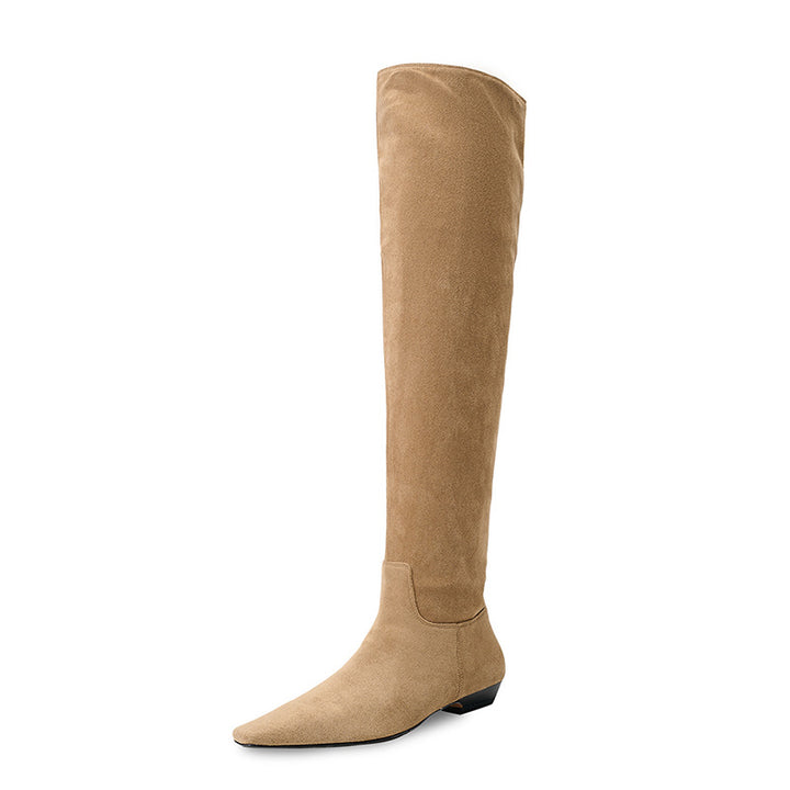 Femme Over-the-Knee Nubuck Slouchy Støvler med spids tå Stilla