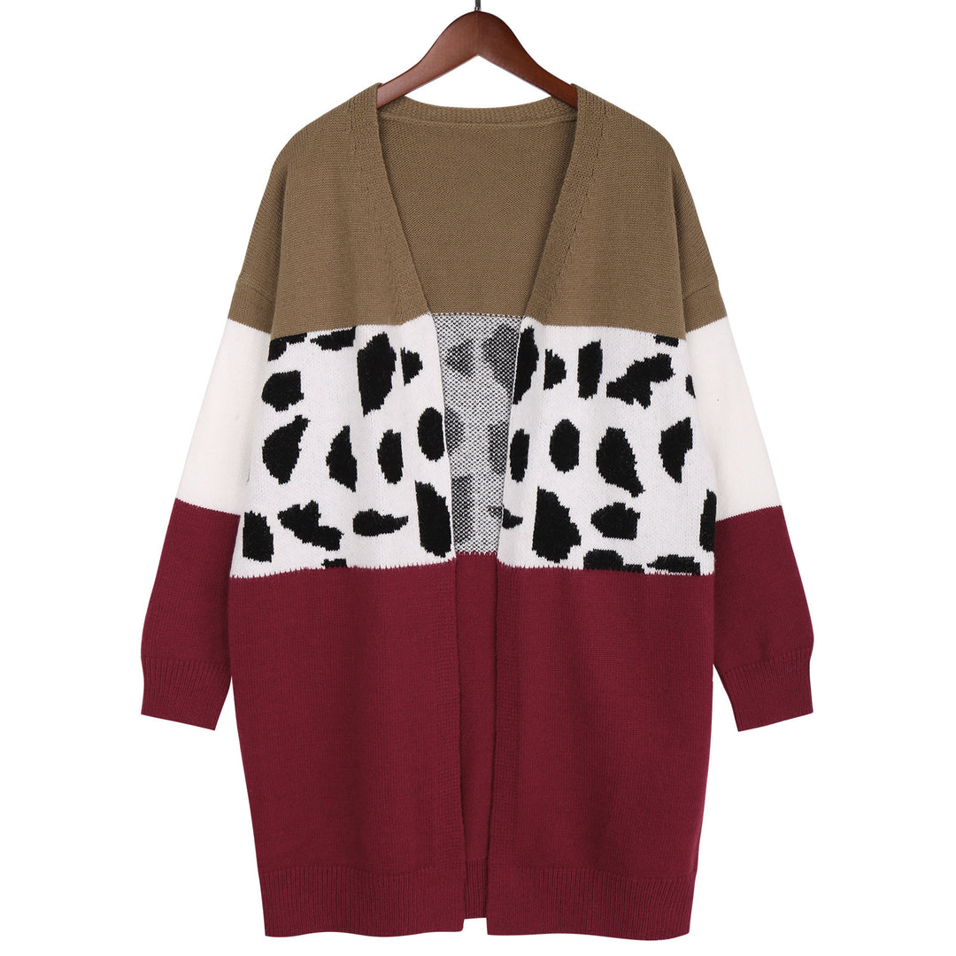 Dame Langærmet Strik cardigan med fashionable mønster Stilla