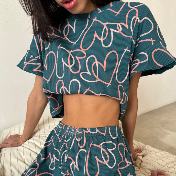Dame Crop-Top Sæt Stilla