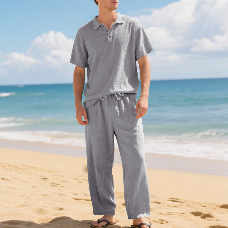 Herrer afslappet strand-outfit i afslappet stil med elastisk linning Stilla