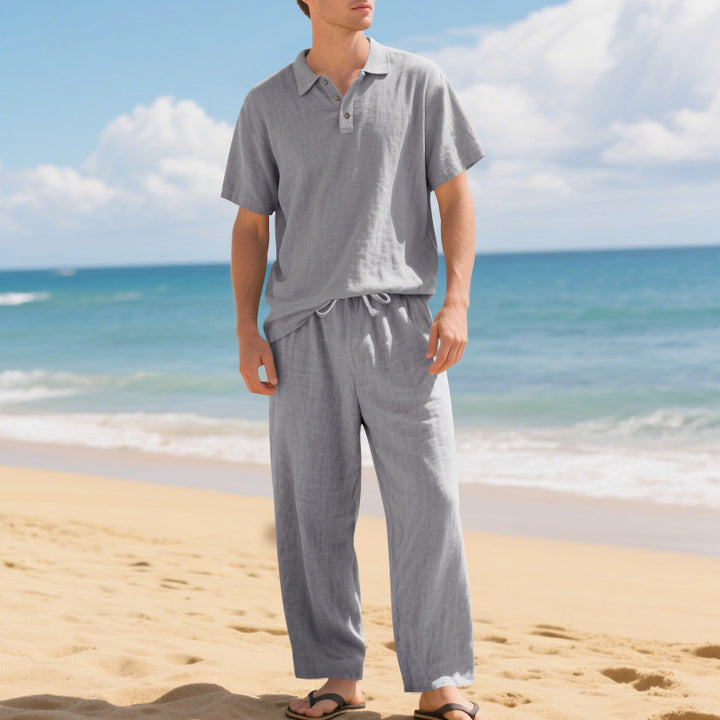 Herrer afslappet strand-outfit i afslappet stil med elastisk linning Stilla