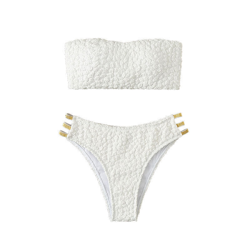 Dame Bikini-sæt med trendy bandeau-top og elegant høj skæring Stilla