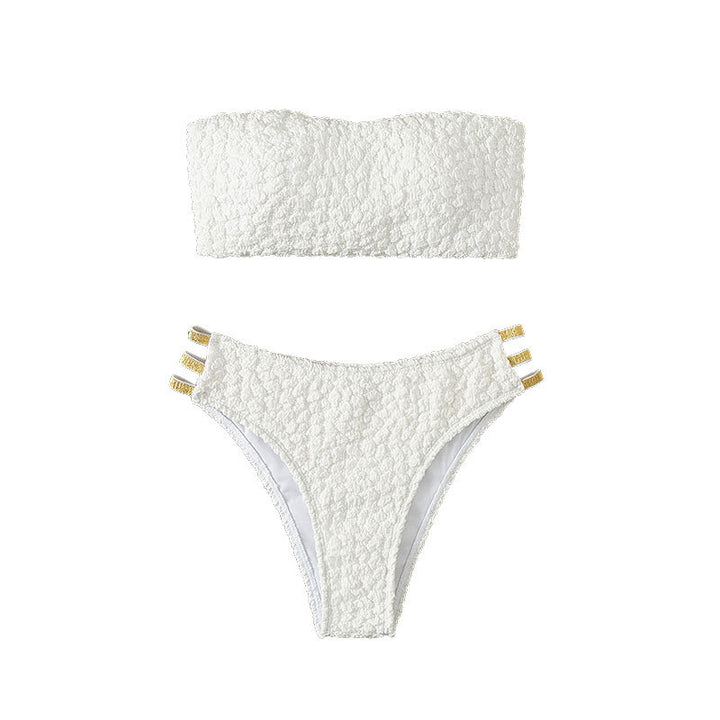 Dame Bikini-sæt med trendy bandeau-top og elegant høj skæring Stilla