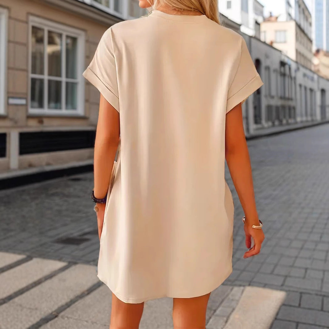 Dame afslappet T-shirt-kjole med glitrende hjerte-motiv Stilla