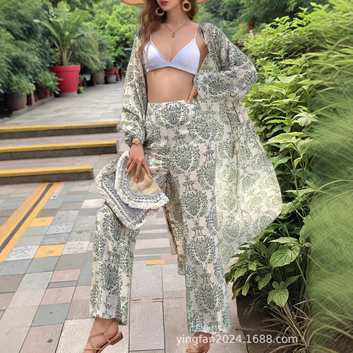 Dame Floral Print Resort Sæt Stilla