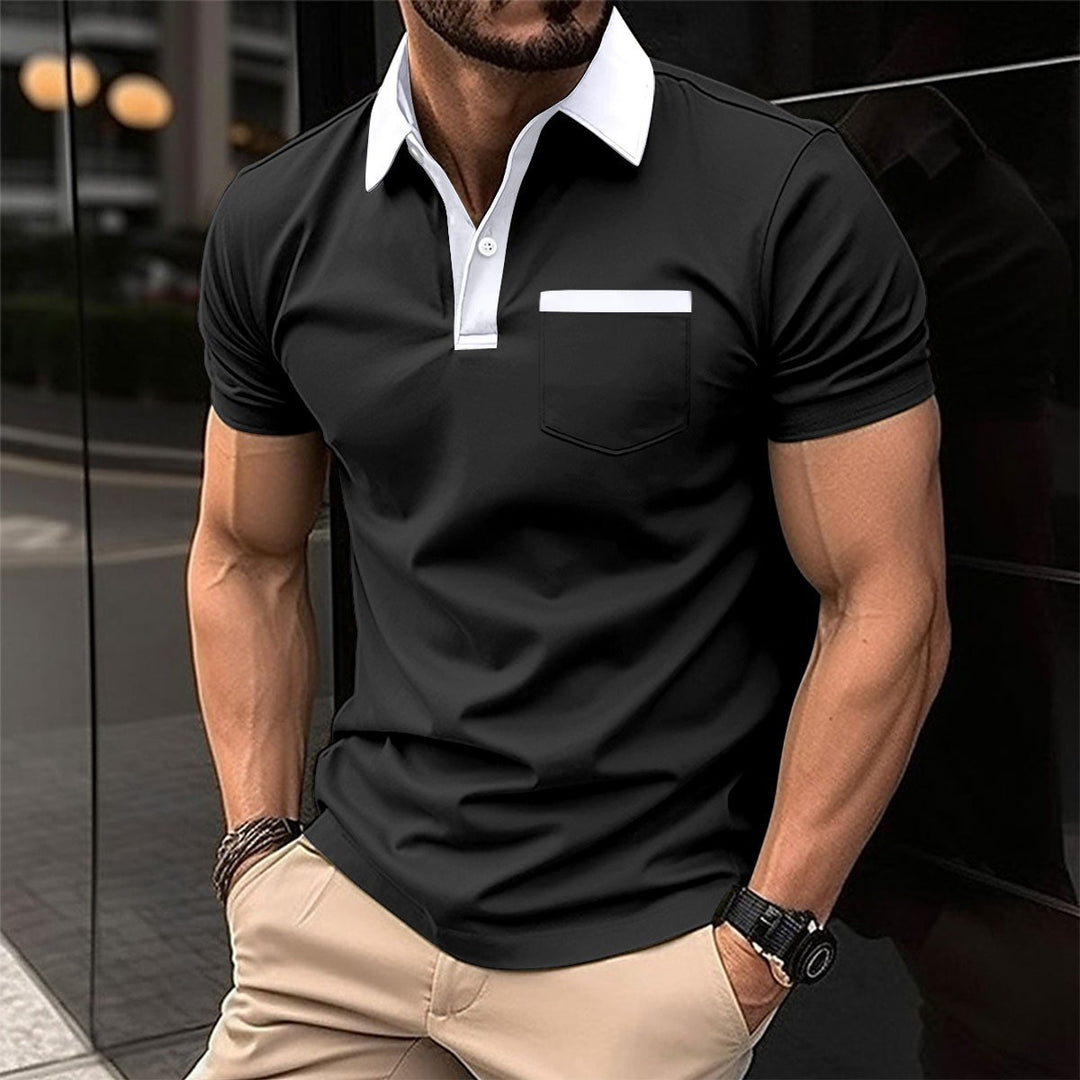 Herrer stilfuld kortærmet polo t-shirt med kontrasterende detaljer Stilla