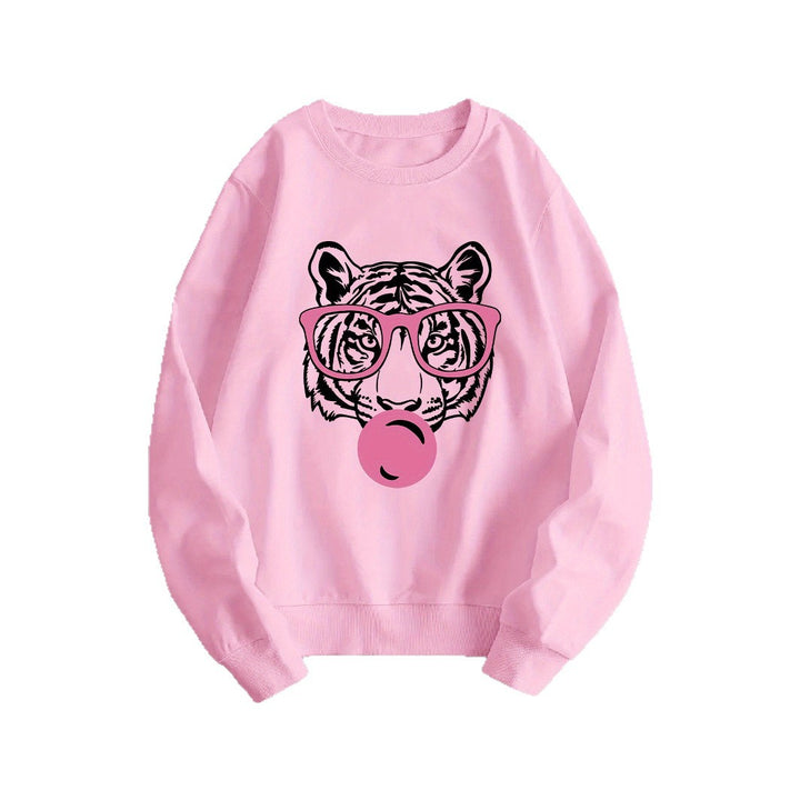 Kvinders sweatshirt med kreativ tiger design og afslappet snit Stilla