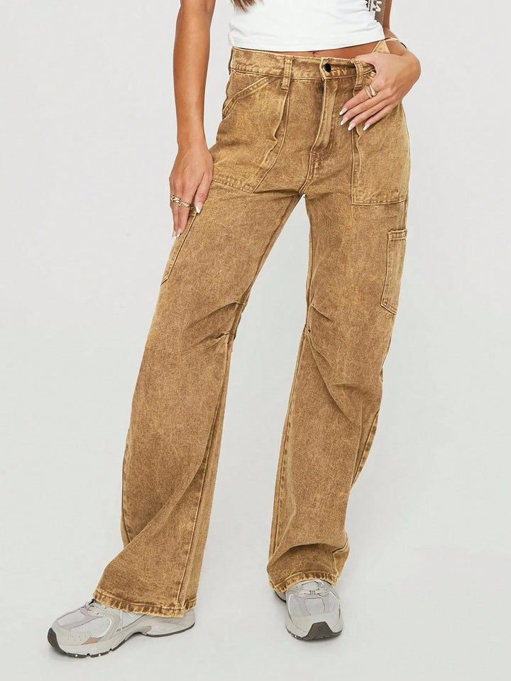Dame Cargo-Jeans med afslappet pasform og praktiske lommer Stilla