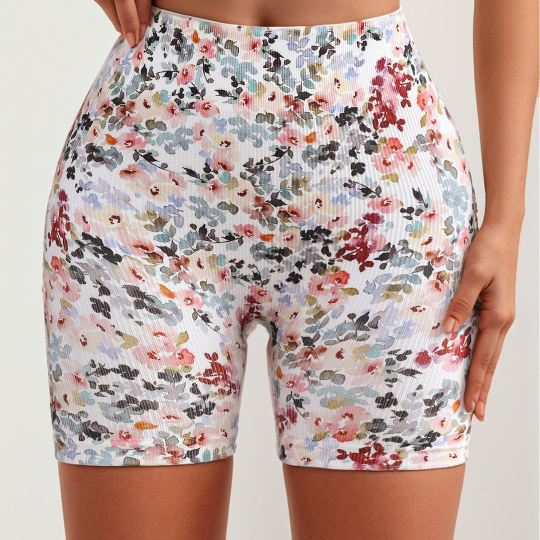 Dame Mikrofiber sportsshorts med blomstermønster Stilla