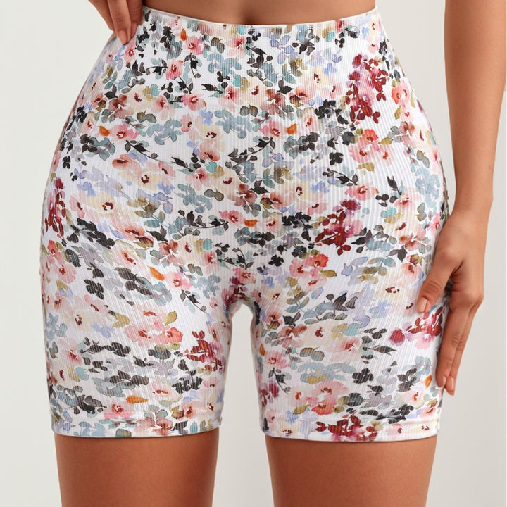 Dame Mikrofiber sportsshorts med blomstermønster Stilla