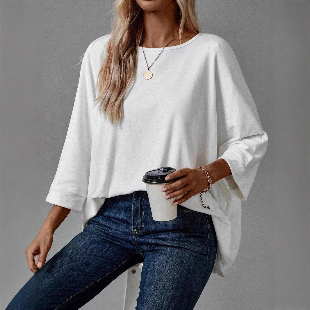 Dame Oversized Sweatshirt med asymmetrisk snit og intuitiv bærekomfort Stilla
