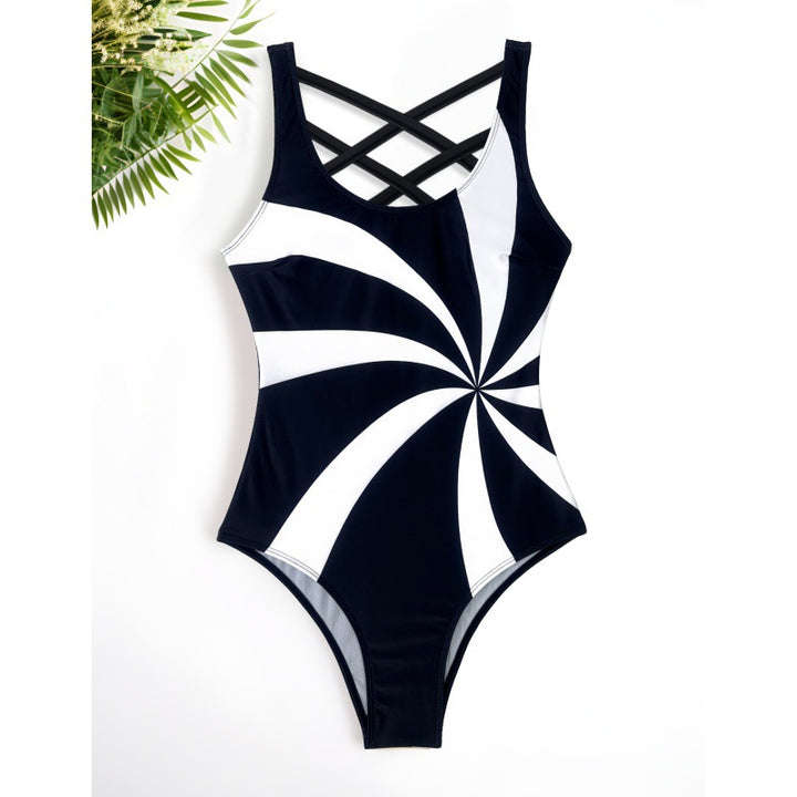 Dame Én-delt Badedragt med spiralformet Design Stilla