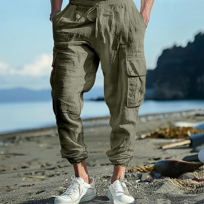 Herren Cargo-bukser med elastisk talje og praktiske lommer Stilla 1754373691