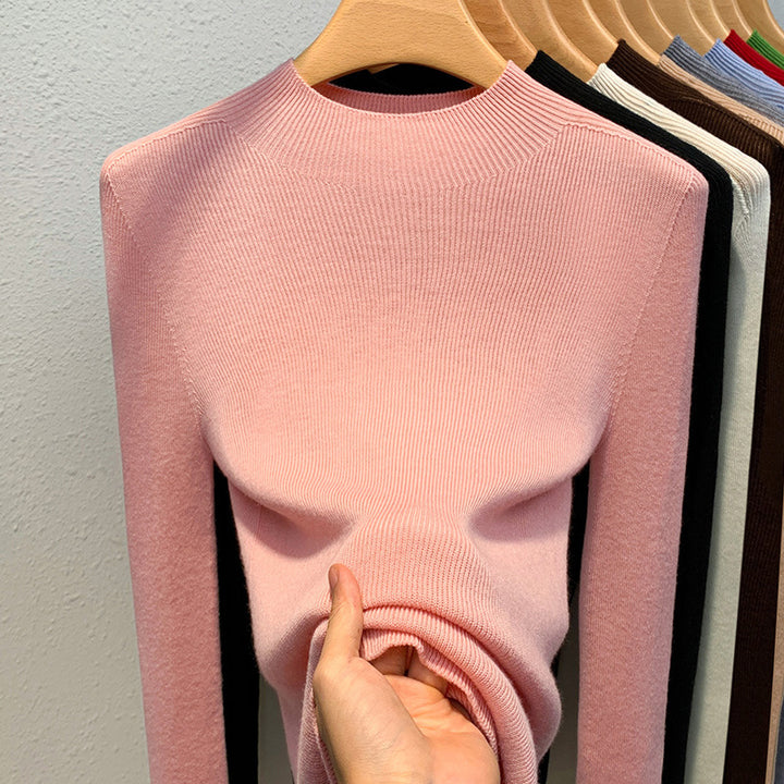 Dame Figurtilpasset Turtleneck-overdel i ribstrik Stilla