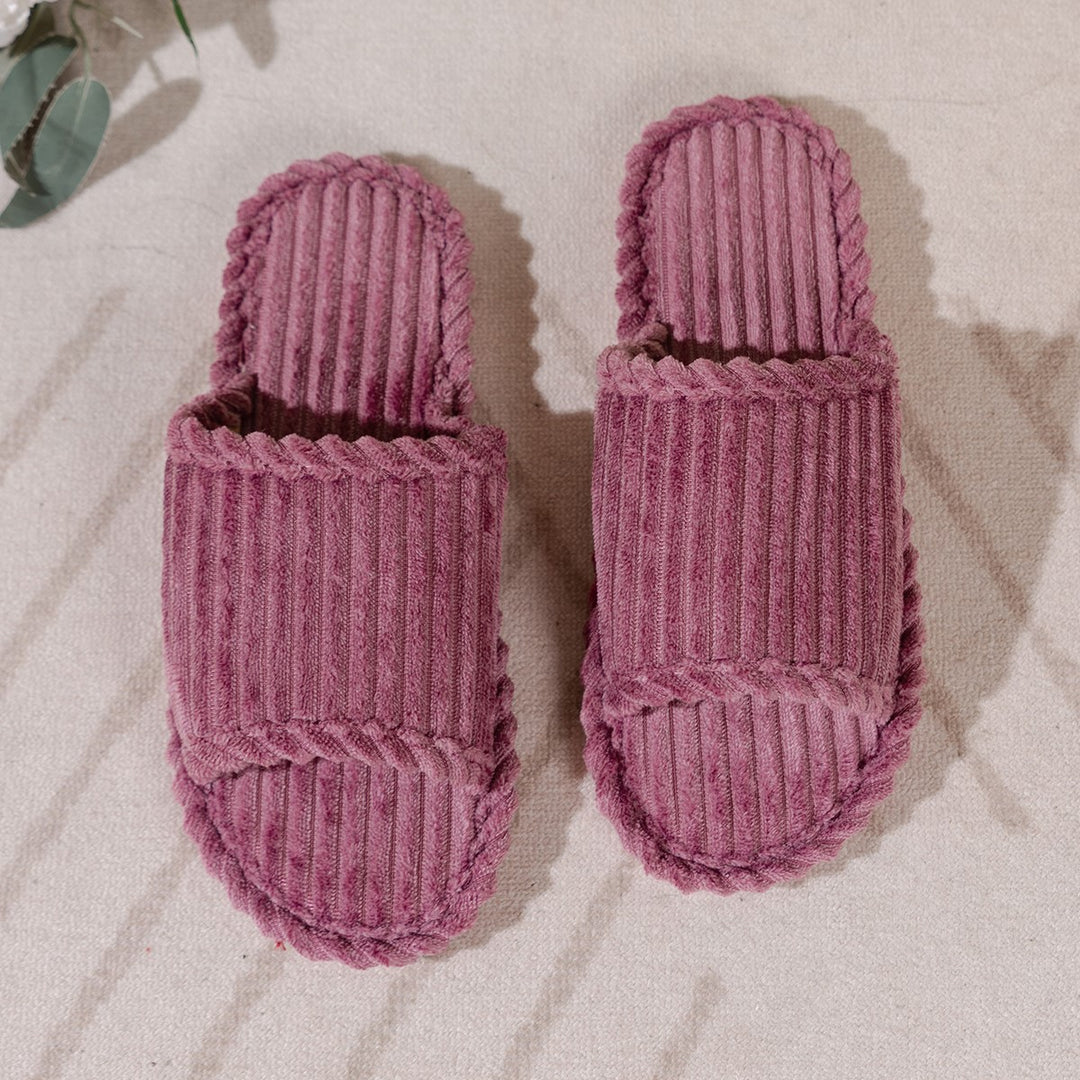 Dame Fluffy Komfort-Sandaler med ribbet Overdel og skridsikker Sål Stilla