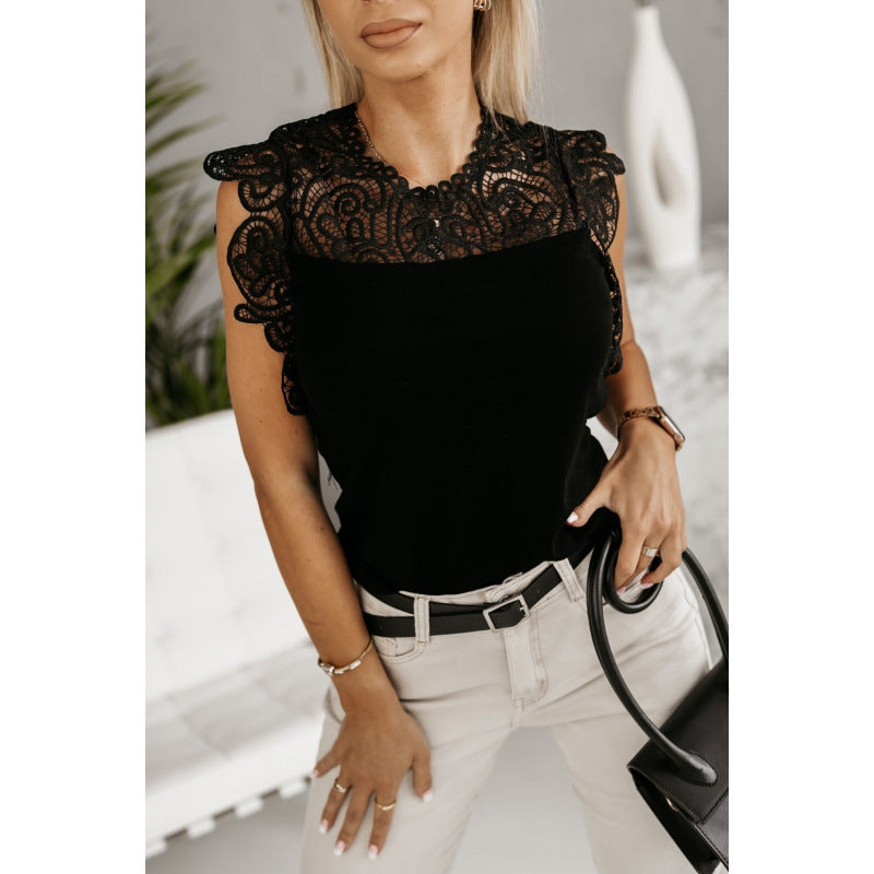 Femme Spids-Detalje-Top Stilla