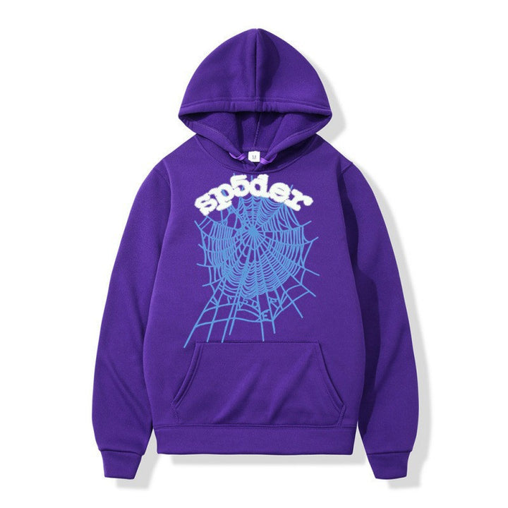 Kvinders hoodie med kreativ edderkopmønster og komfortabel pasform Skovae
