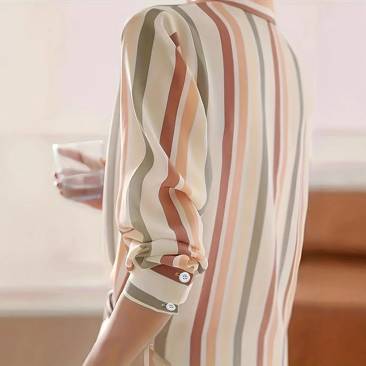 Dame Stribet Bluse med elegant pasform Stilla