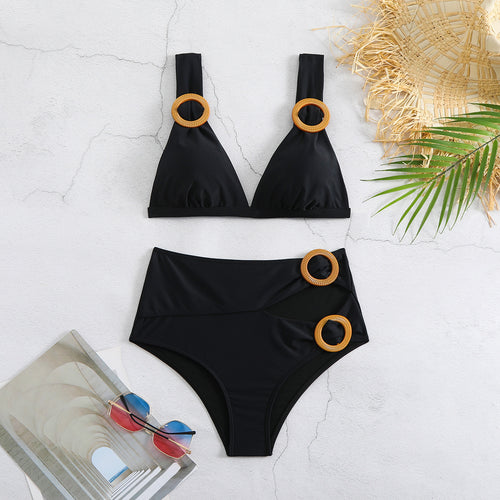 Dame Bikini-sæt med elegant ringdetalje og høj taljesnit Stilla