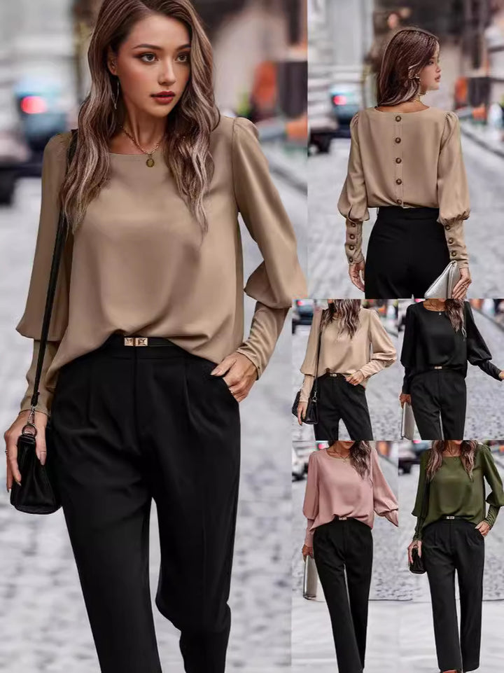 Damer Elegant og alsidig bluse med puffærmer Stilla