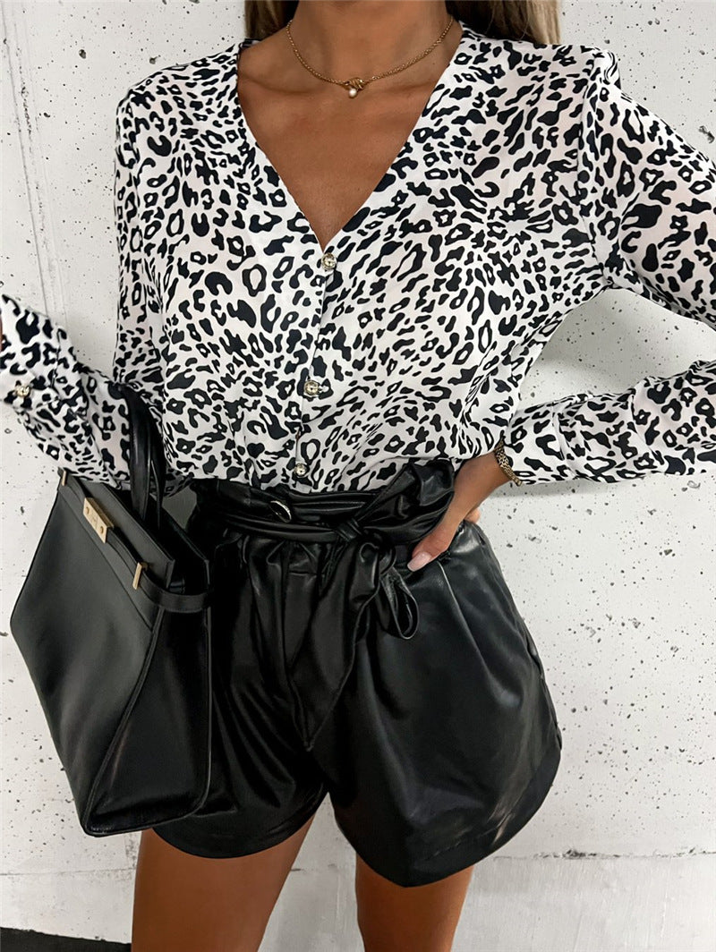 Femme Chic Leopardmønster Bluse Stilla