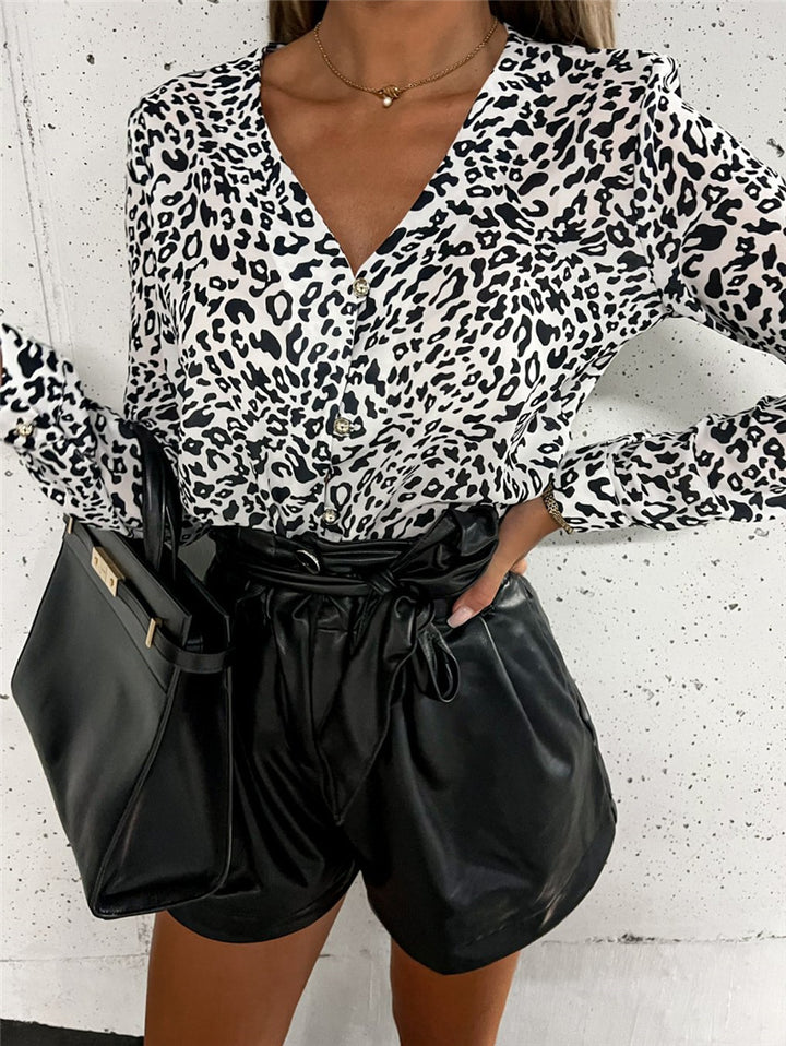 Femme Chic Leopardmønster Bluse Stilla