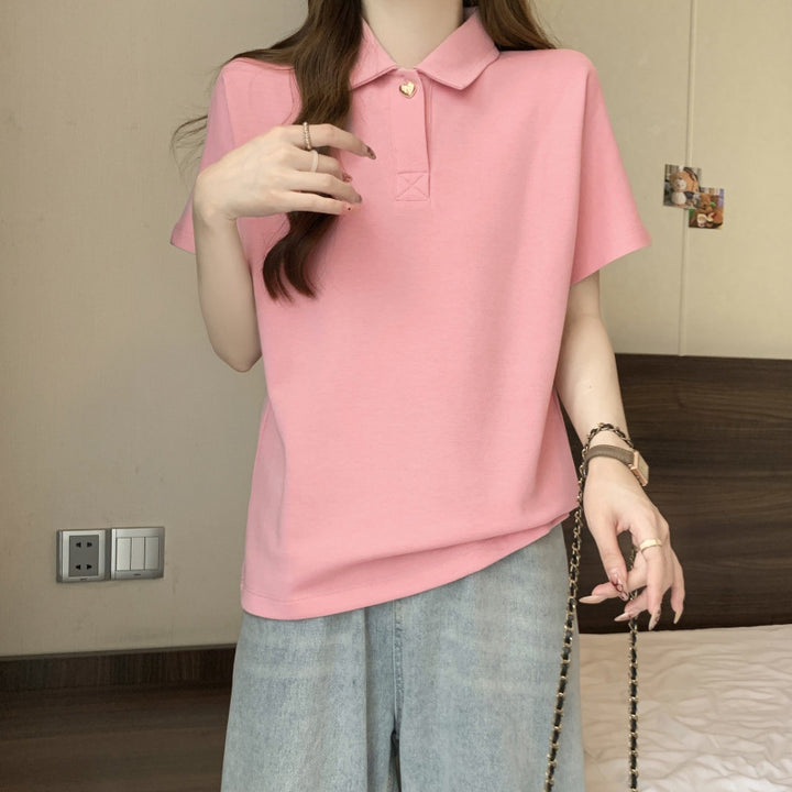 Femme Polo Stil Løs Pasform Top Stilla