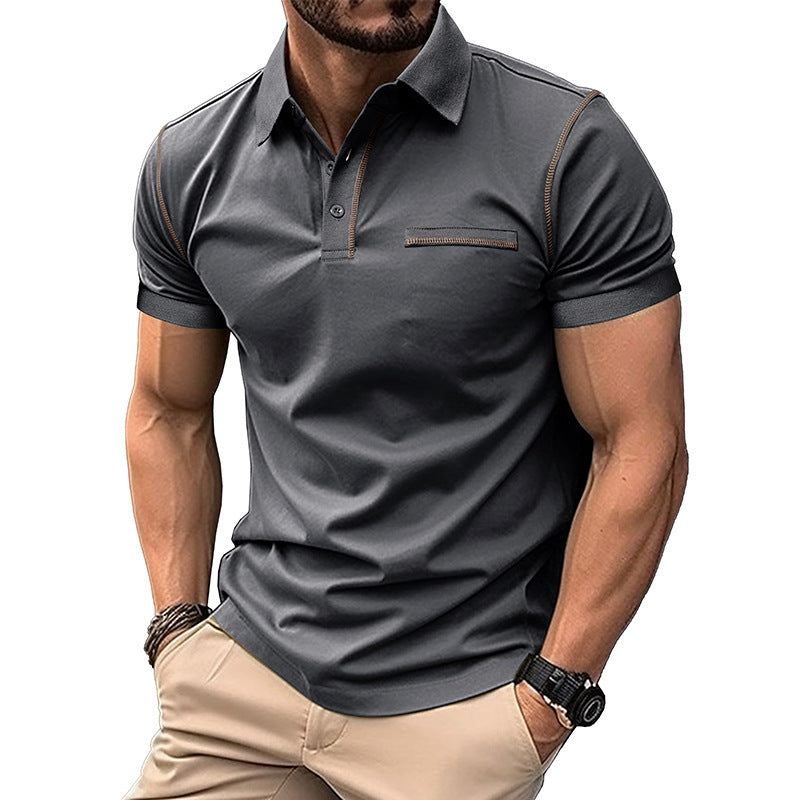 Herren polo shirt med trendy design og åndbart stof Stilla