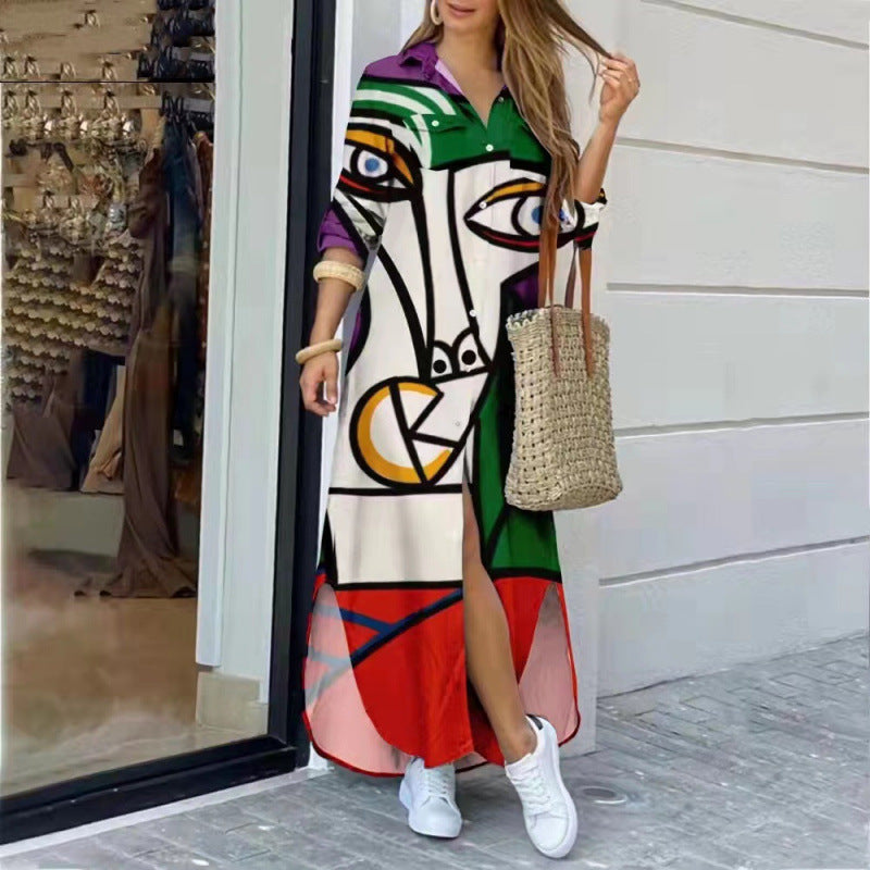 Feminint Kunstnerisk Maxikjole Stilla