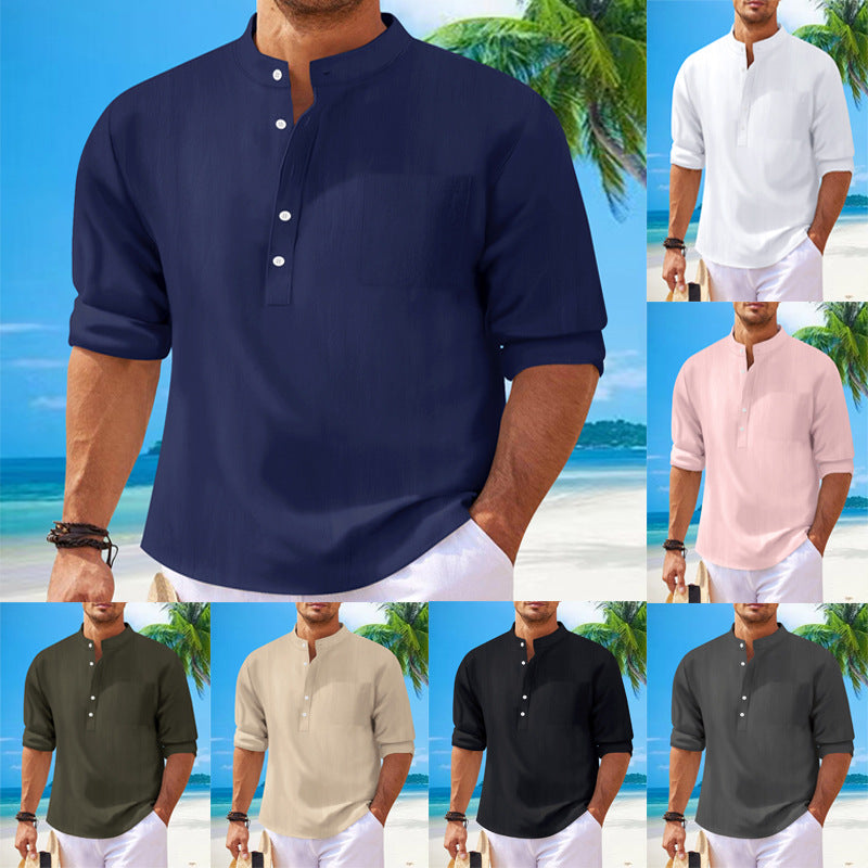 Herrer afslappet linned bluse Stilla