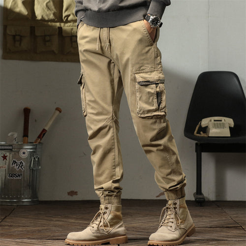 Herrer elegante Cargo-Bukser med funktionelle lommer og elastisk talje Stilla