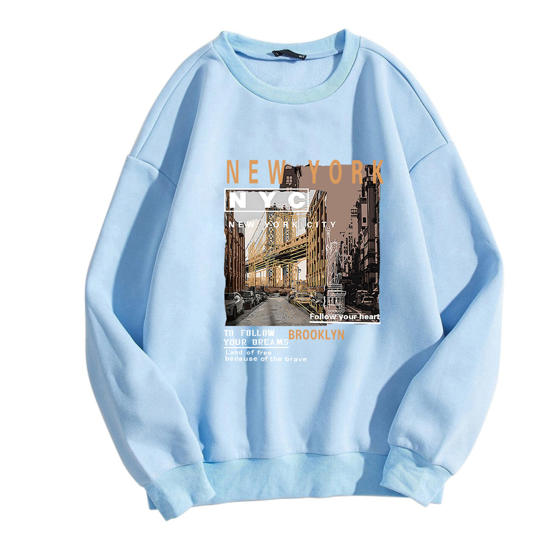 Damer komfortabel sweatshirt med NYC motiv Skovae