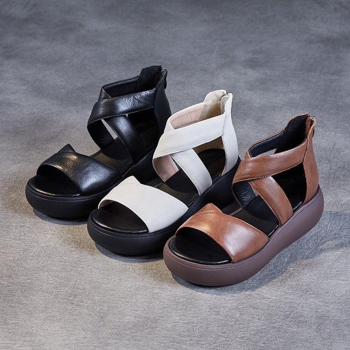 Dame platform slide sandaler med krydsede stropper Stilla
