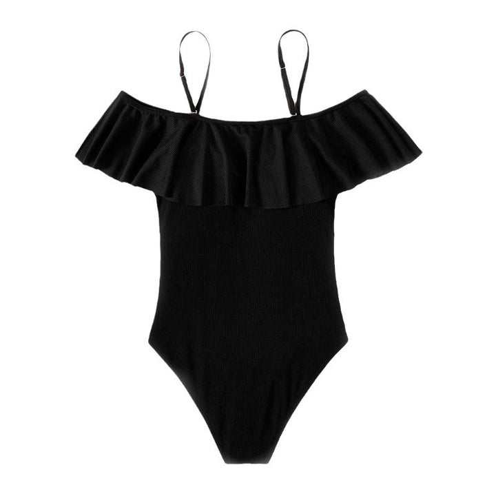 Dame elegant ét enkeltstående badedragt med ruffle detaljer Skovae