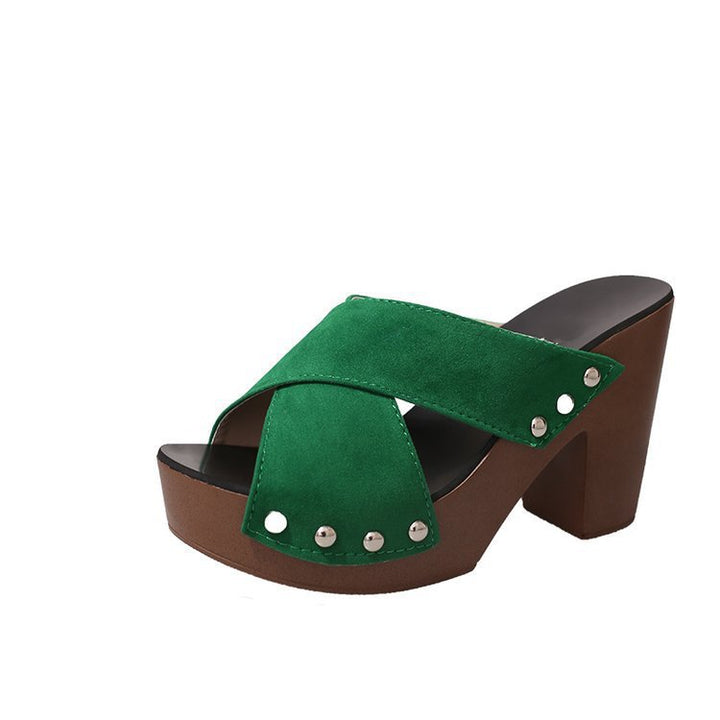 Dame Plateau-sandaler med fashionable krydsbånd-design og elegant hæl Stilla