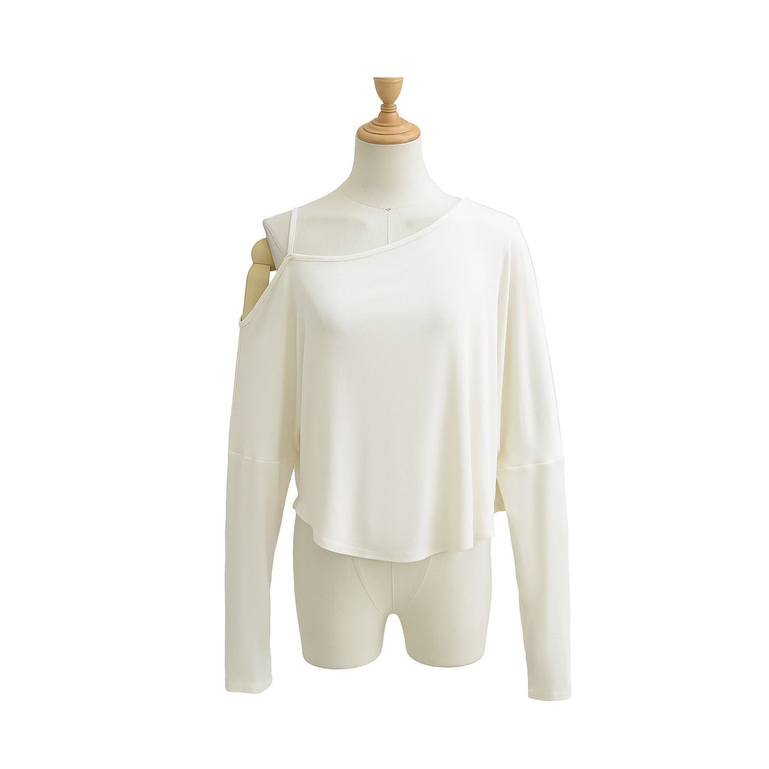 Dame asymmetrisk top med elegant one-shoulder-design og blødt materiale Stilla