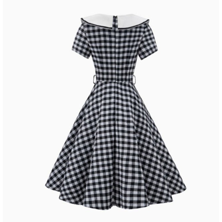 Femme Vintage Checket Swing Kjole Stilla