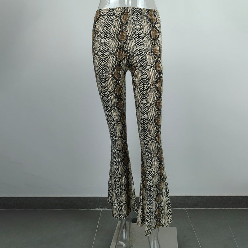 Dame Flared Leggings i dyreprint Tigerstrik-vask Skovae