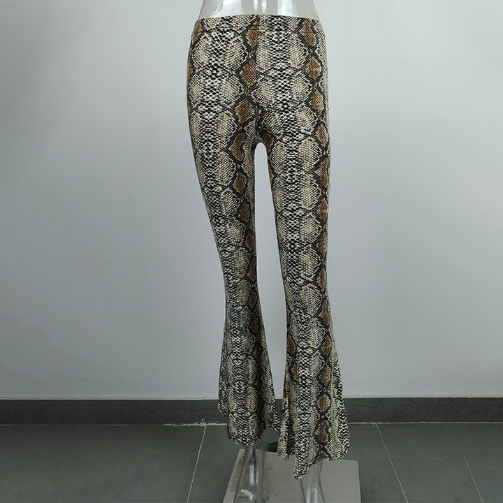 Dame Flared Leggings i dyreprint Tigerstrik-vask Skovae