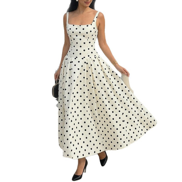 Kvinder Elegant Prikket Maxi Kjole Stilla