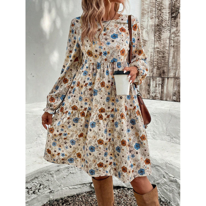 Dame Floral Lagdelt Mini Kjole Stilla